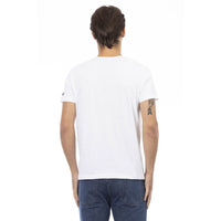 Trussardi Action Elegant V-Neck Tee with Chic Front Print