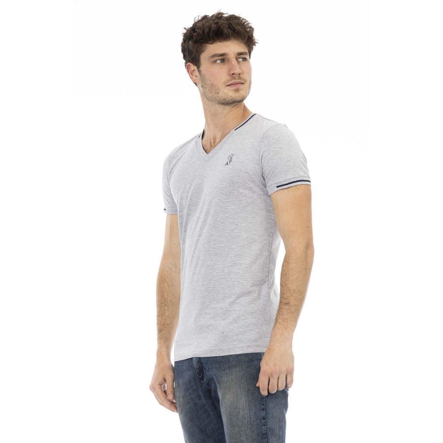 Trussardi Action Classic V-Neck Cotton Blend Tee