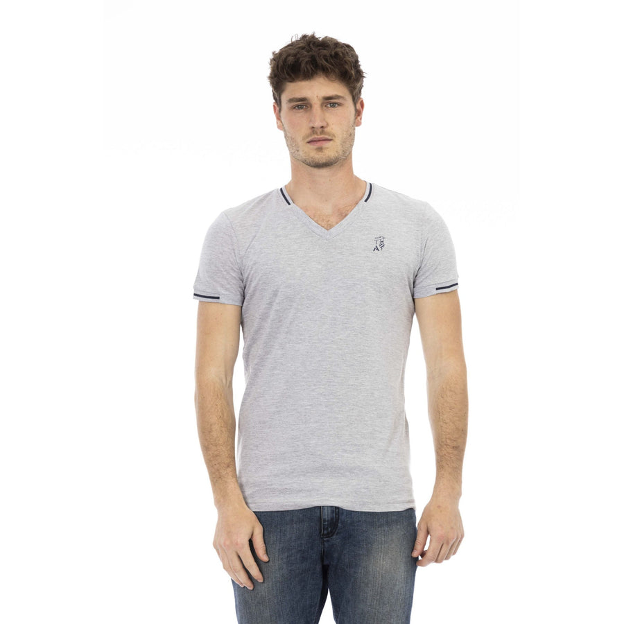 Trussardi Action Classic V-Neck Cotton Blend Tee