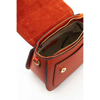 Baldinini Trend Elegant Red Leather Shoulder Bag with Golden Accents