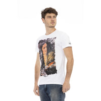 Trussardi Action Elegant White Casual Tee with Front Print