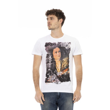 Trussardi Action Elegant White Casual Tee with Front Print