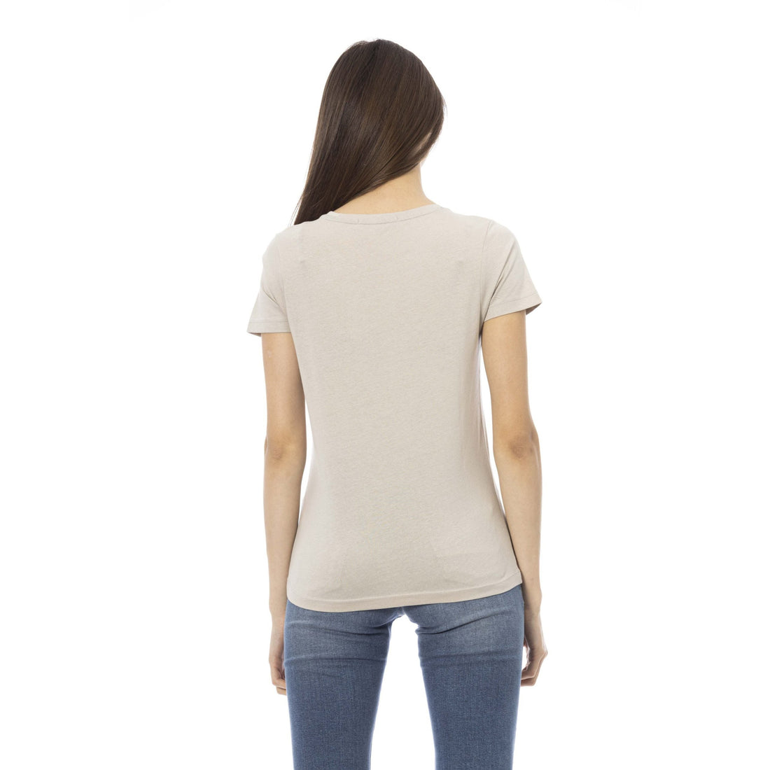 Trussardi Action Elegant Beige Short Sleeve Round Neck Tee