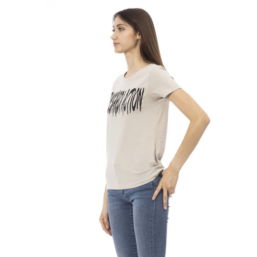 Trussardi Action Elegant Beige Short Sleeve Round Neck Tee