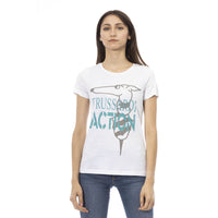 Trussardi Action Chic White Printed Tee: Summer Wardrobe Essential