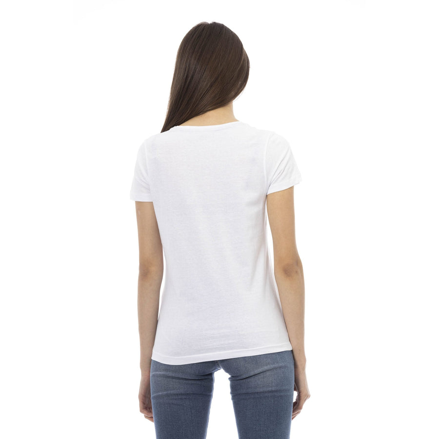 Trussardi Action Chic White Printed Tee: Summer Wardrobe Essential