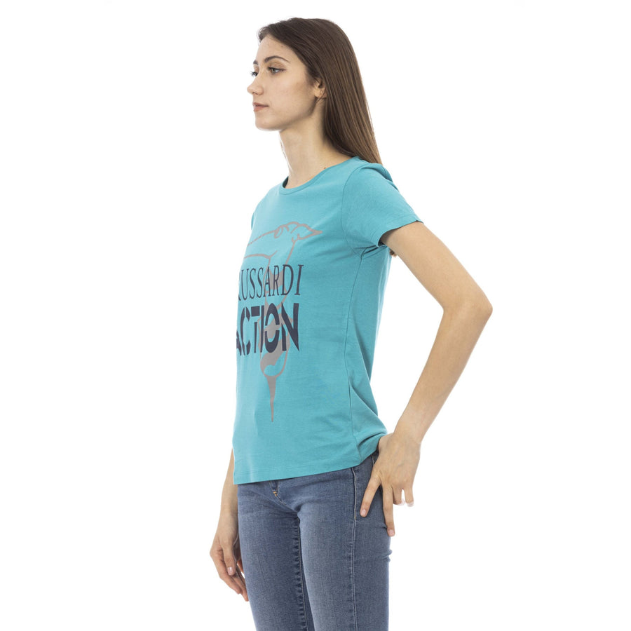 Trussardi Action Elegant Light Blue Short Sleeve Tee