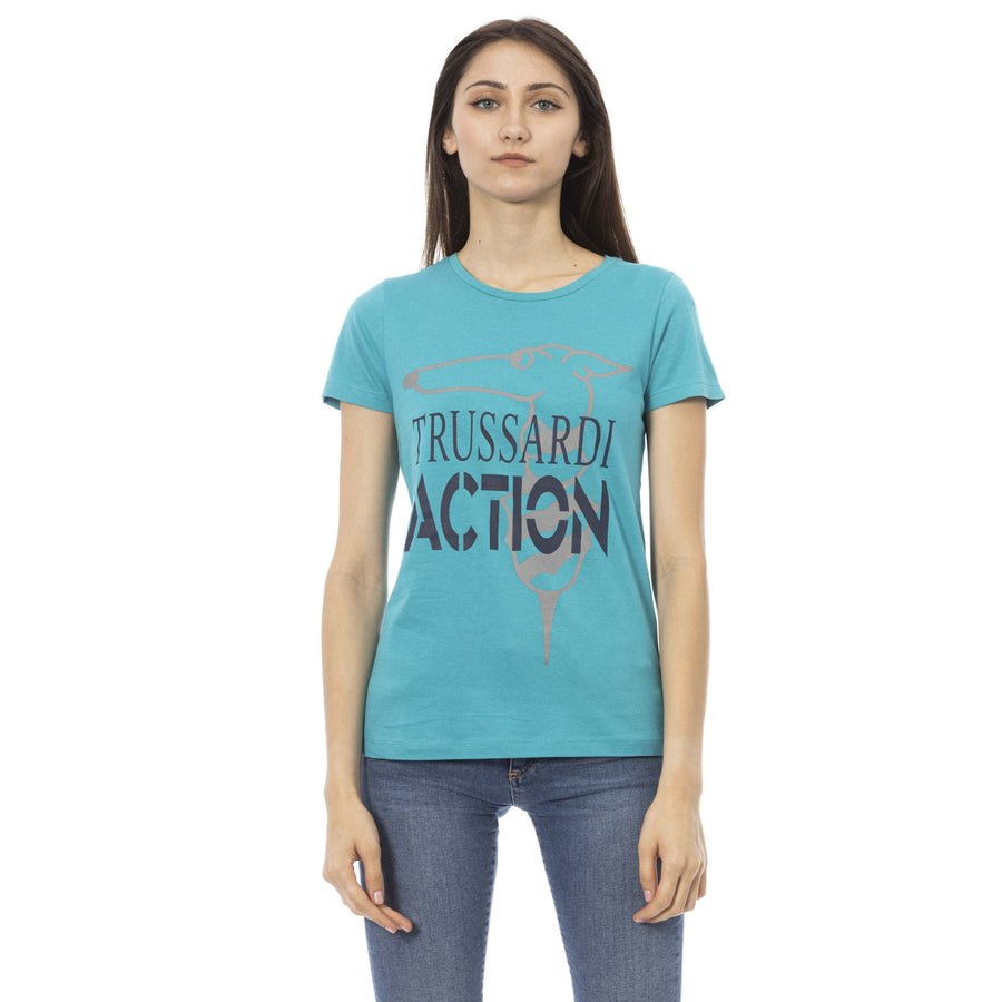 Trussardi Action Elegant Light Blue Short Sleeve Tee