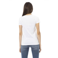 Trussardi Action Chic White Tee with Elegant Front Print