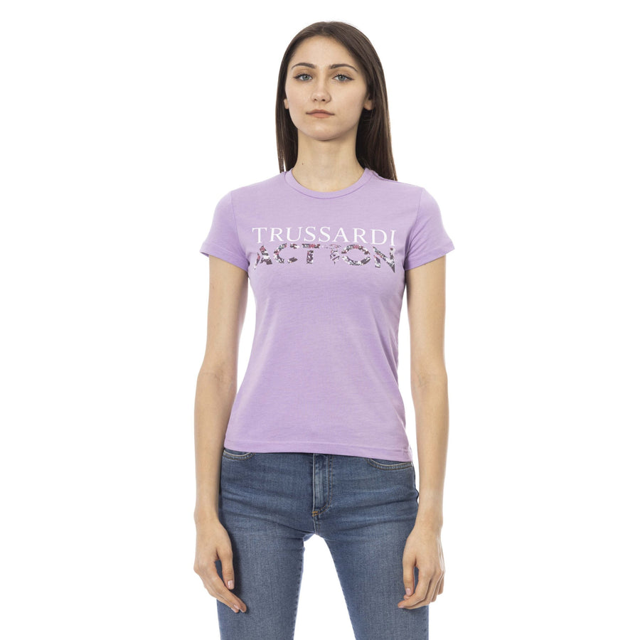 Trussardi Action Elegant Purple Short Sleeve Tee