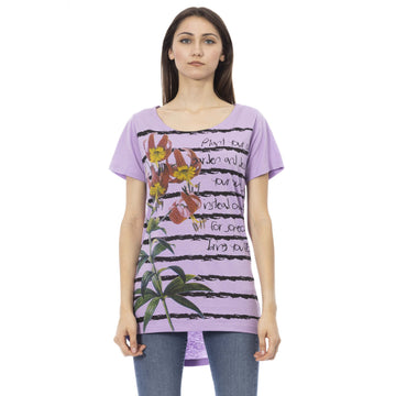 Trussardi Action Chic Purple Short Sleeve Round Neck Tee