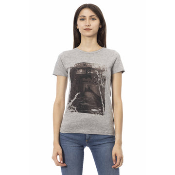 Trussardi Action Chic Gray Short Sleeve Round Neck T-Shirt