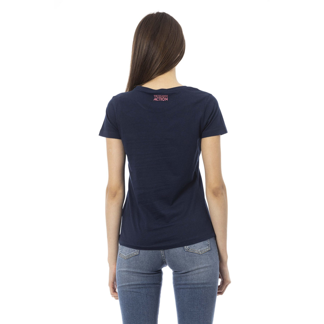 Trussardi Action Chic Blue Short Sleeve Round Neck Tee