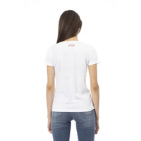 Trussardi Action Chic White Tee with Graphic Flair