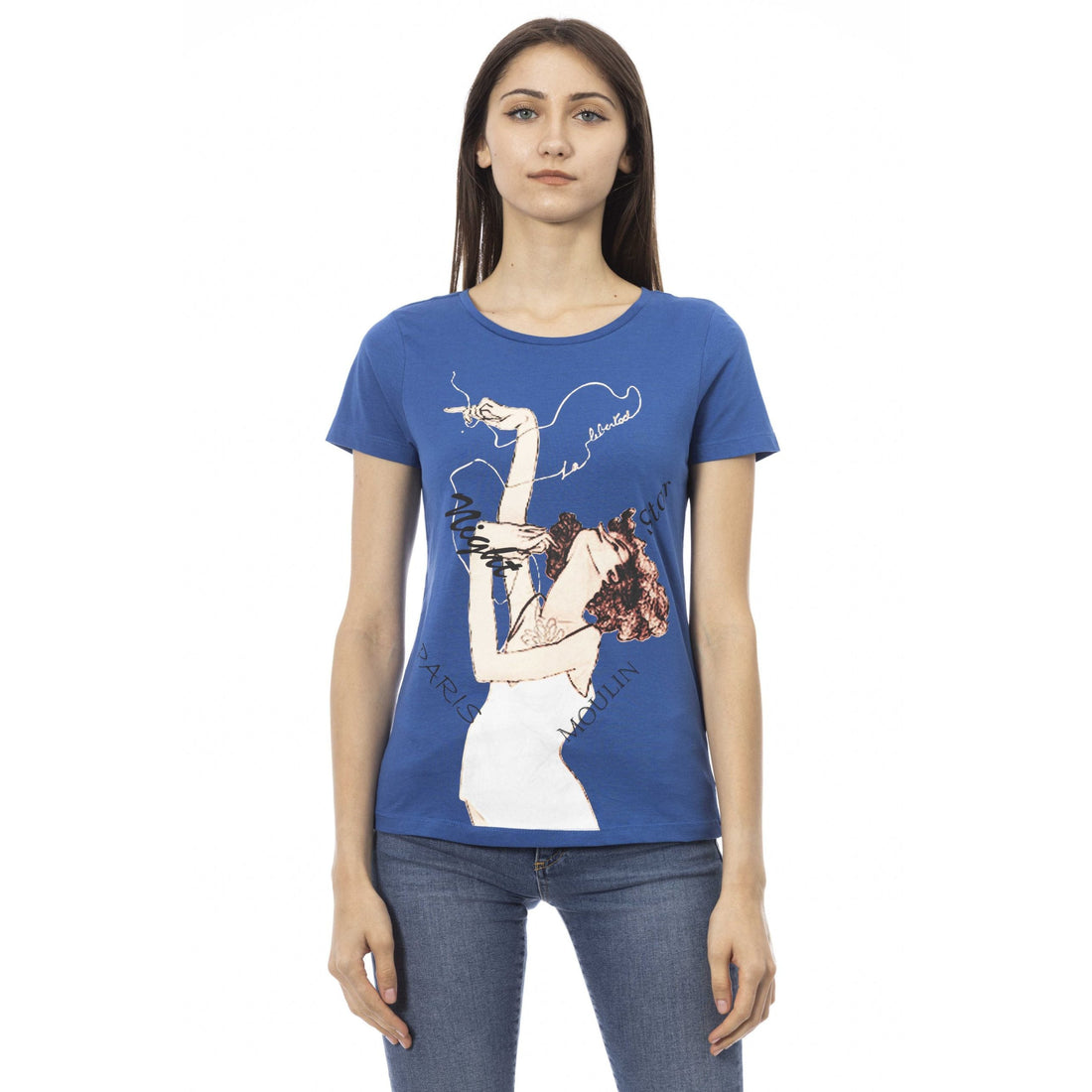 Trussardi Action Elegant Short Sleeve Blue Tee