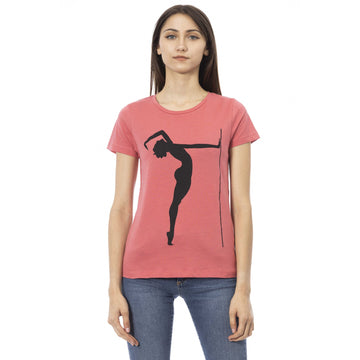 Trussardi Action Chic Pink Short Sleeve Cotton Blend Tee