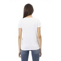 Trussardi Action Chic White Tee with Elegant Front Print