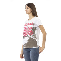 Trussardi Action Chic White Tee with Elegant Front Print