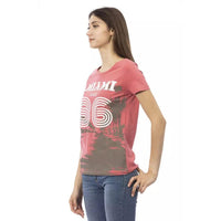 Trussardi Action Chic Pink Tee with Elegant Front Print