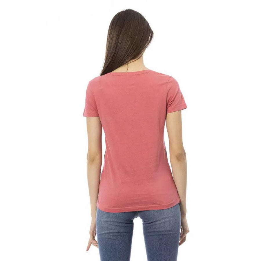 Trussardi Action Chic Pink Tee with Elegant Front Print