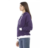 Baldinini Trend Chic Purple Cotton Hooded Sweater