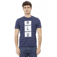 Baldinini Trend Chic Blue Cotton Tee with Front Print