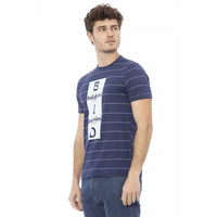 Baldinini Trend Chic Blue Cotton Tee with Front Print