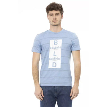 Baldinini Trend Elegant Light Blue Cotton Tee