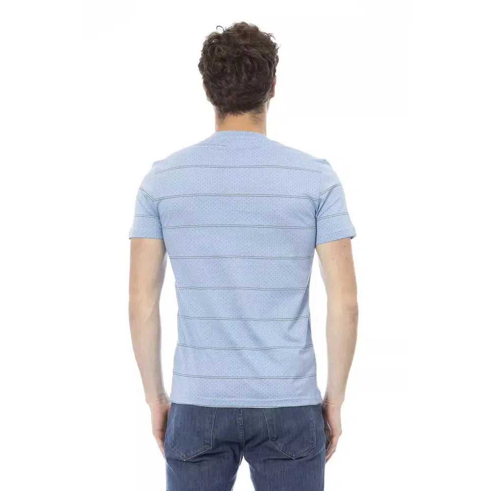 Baldinini Trend Elegant Light Blue Cotton Tee