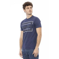 Baldinini Trend Chic Blue Cotton Tee with Front Print