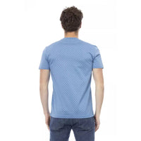 Baldinini Trend Chic Light Blue Cotton Tee with Front Print