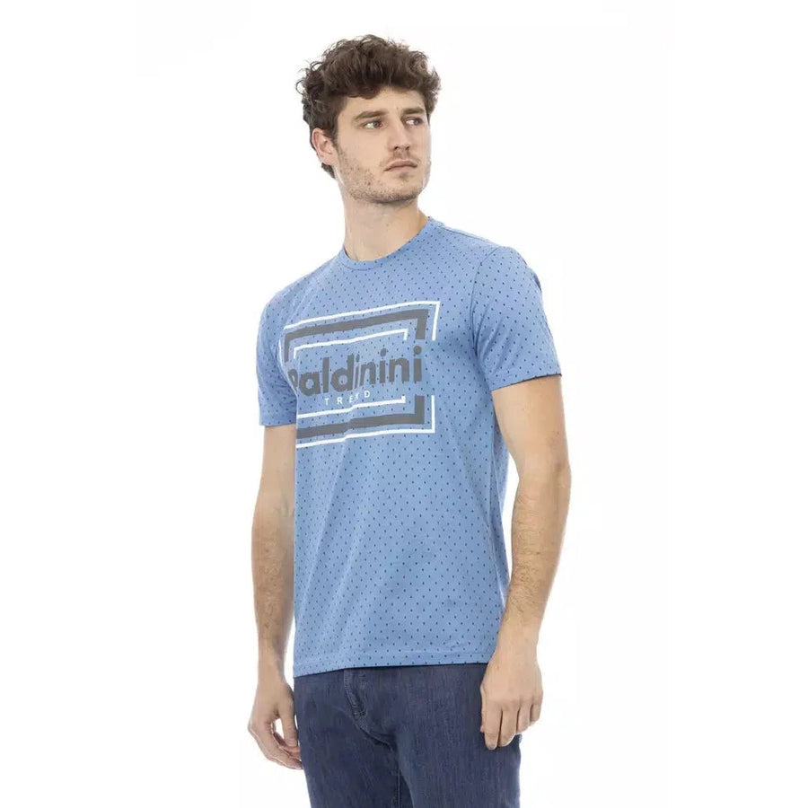 Baldinini Trend Chic Light Blue Cotton Tee with Front Print