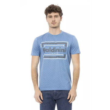 Baldinini Trend Chic Light Blue Cotton Tee with Front Print