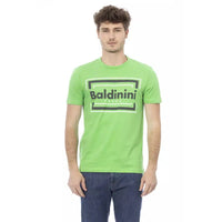 Baldinini Trend Green Cotton Tee with Chic Front Print