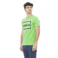 Baldinini Trend Green Cotton Tee with Chic Front Print