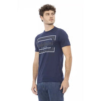 Baldinini Trend Chic Blue Cotton Tee with Front Print