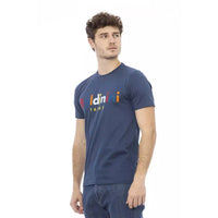 Baldinini Trend Chic Blue Cotton Tee with Front Print