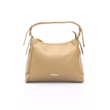 Baldinini Trend Chic Beige Shoulder Bag with Golden Accents