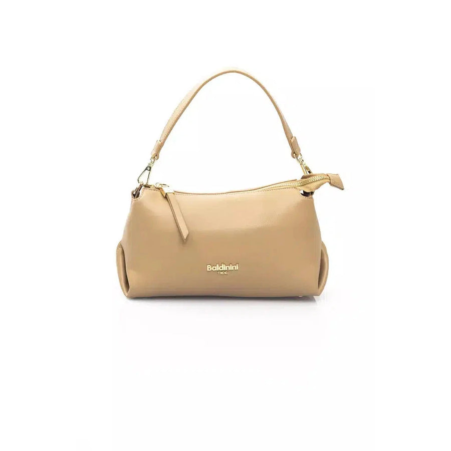 Baldinini Trend Elegant Beige Shoulder Bag with Golden Accents