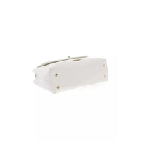 Baldinini Trend Chic White Shoulder Bag with Golden Accents