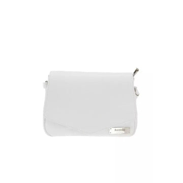 Baldinini Trend Elegant White Leather Shoulder Bag