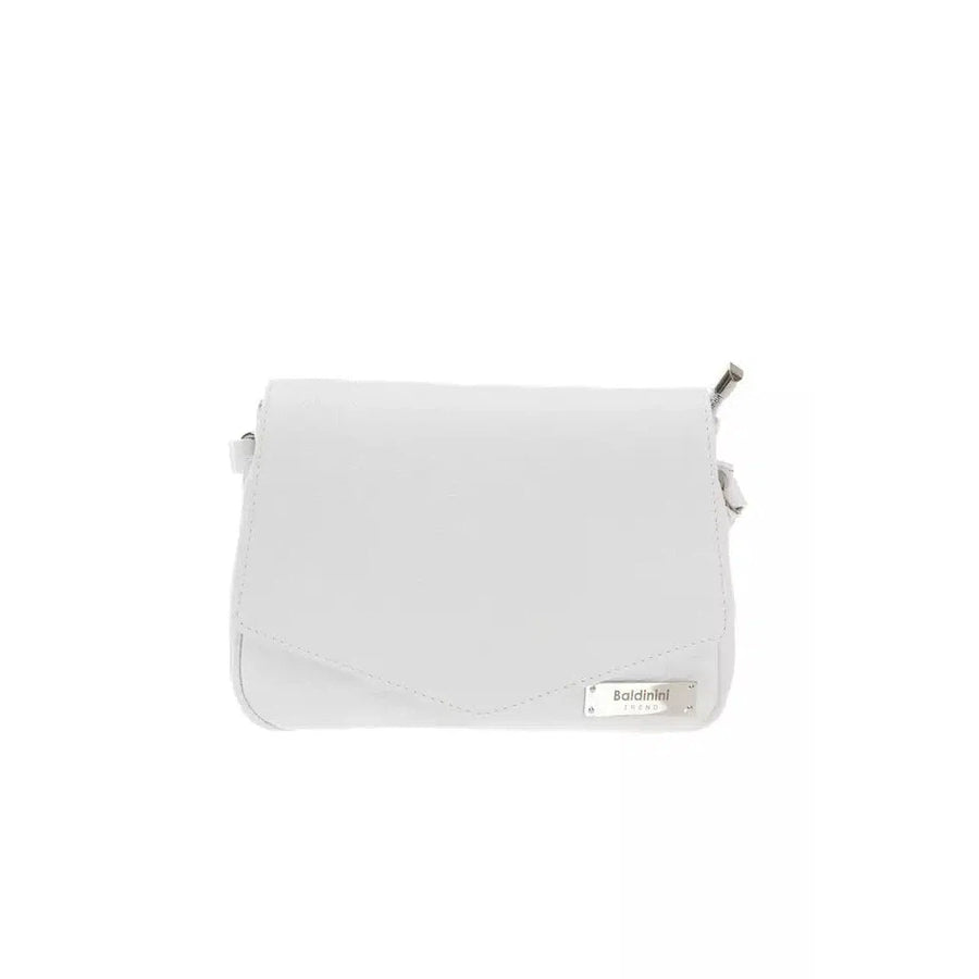 Baldinini Trend Elegant White Leather Shoulder Bag