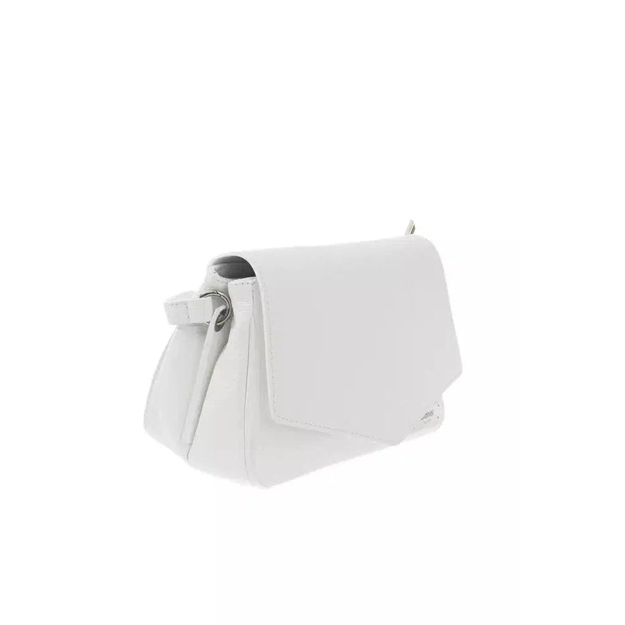 Baldinini Trend Elegant White Leather Shoulder Bag