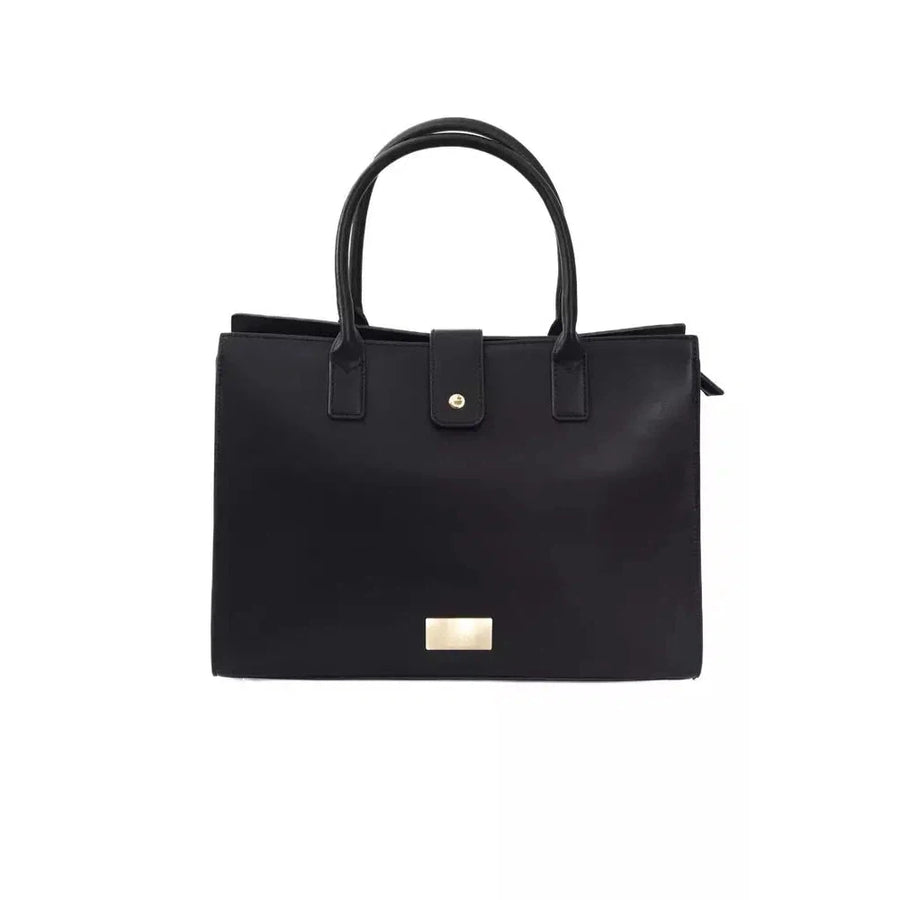 Baldinini Trend Elegant Black Shoulder Bag with Golden Accents