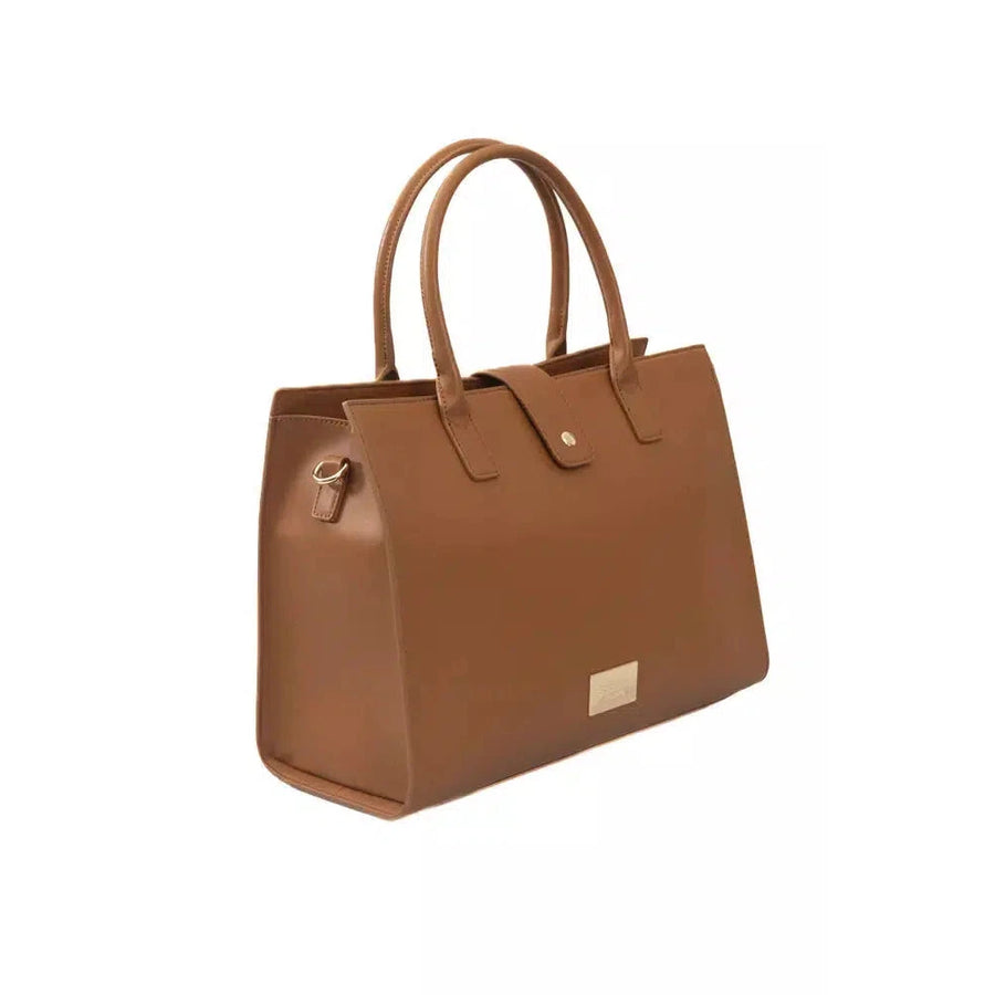 Baldinini Trend Elegant Brown Shoulder Bag with Golden Accents