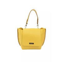 Baldinini Trend Elegant Yellow Shoulder Flap Bag with Golden Details