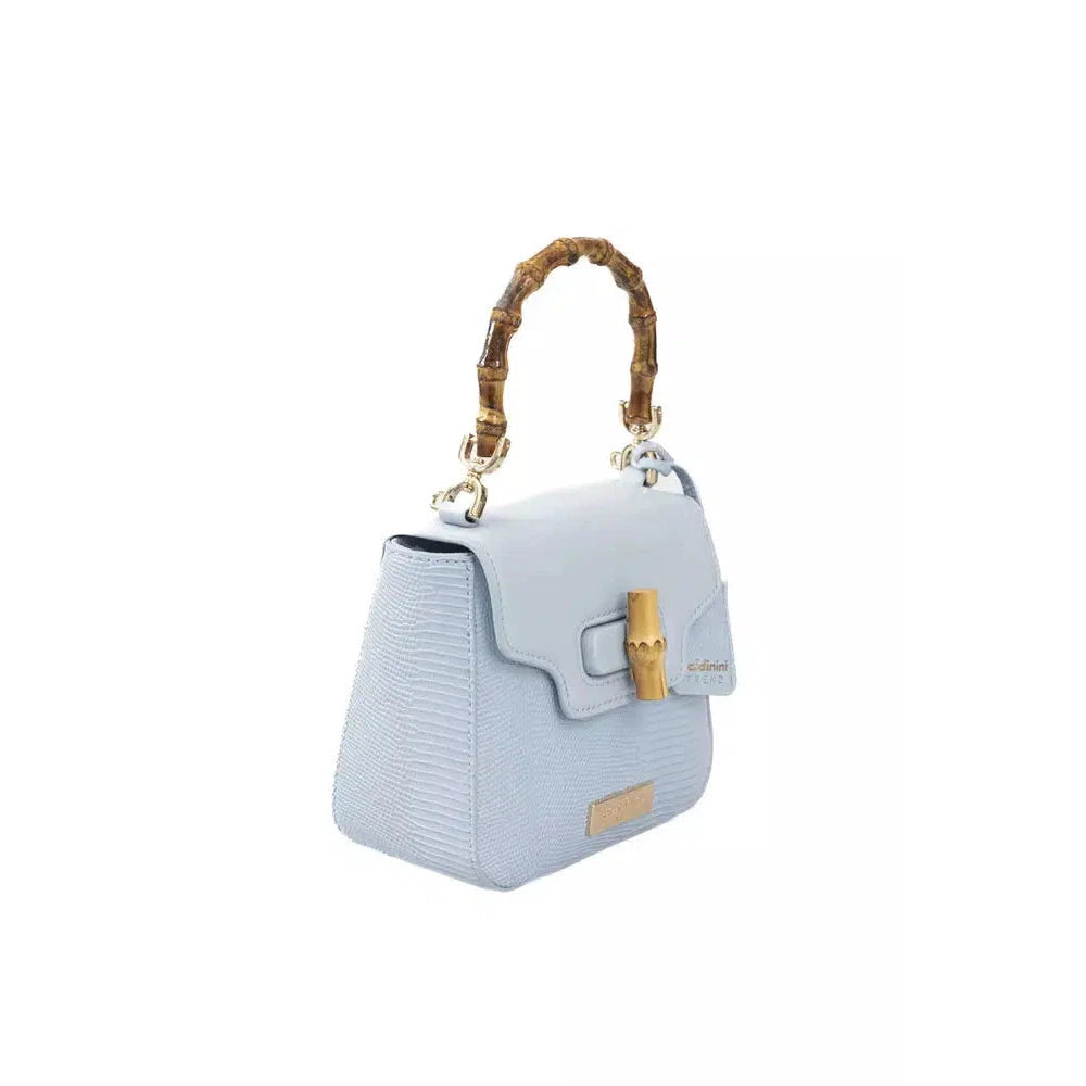 Baldinini Trend Elegant Light Blue Shoulder Bag with Golden Accents