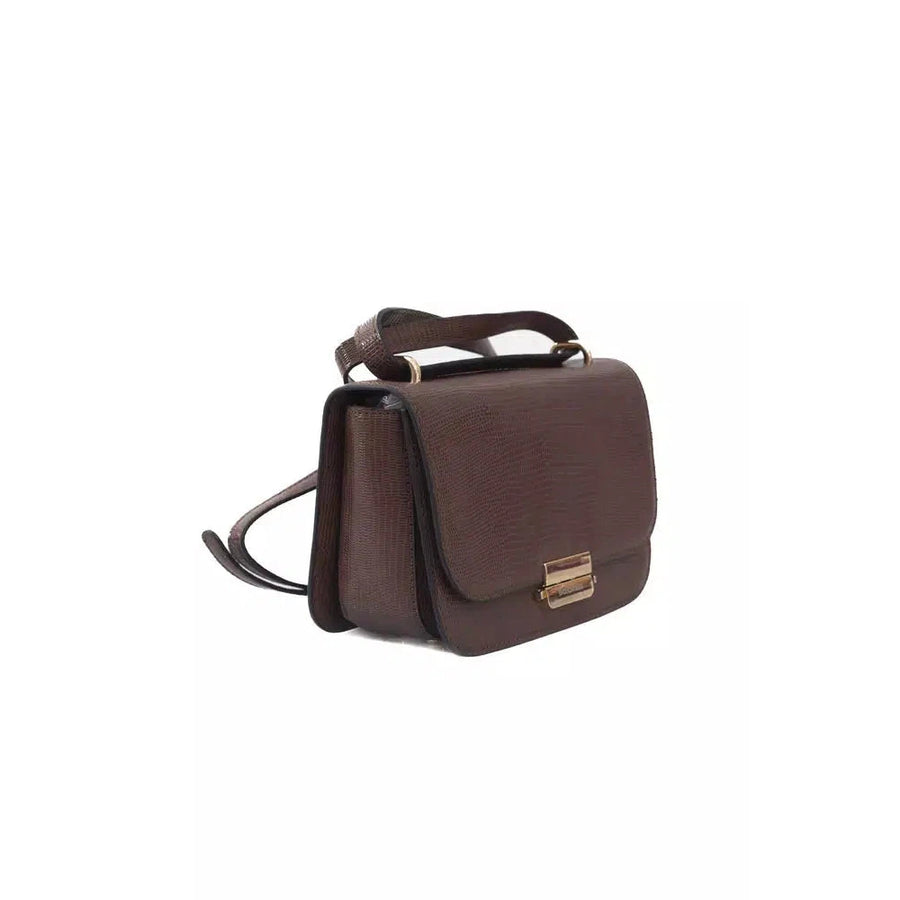 Baldinini Trend Elegant Brown Shoulder Bag with Golden Accents