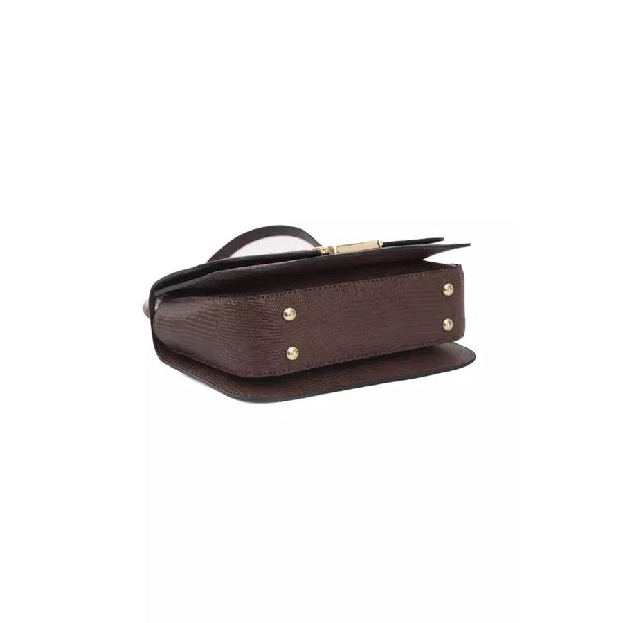 Baldinini Trend Elegant Brown Shoulder Bag with Golden Accents