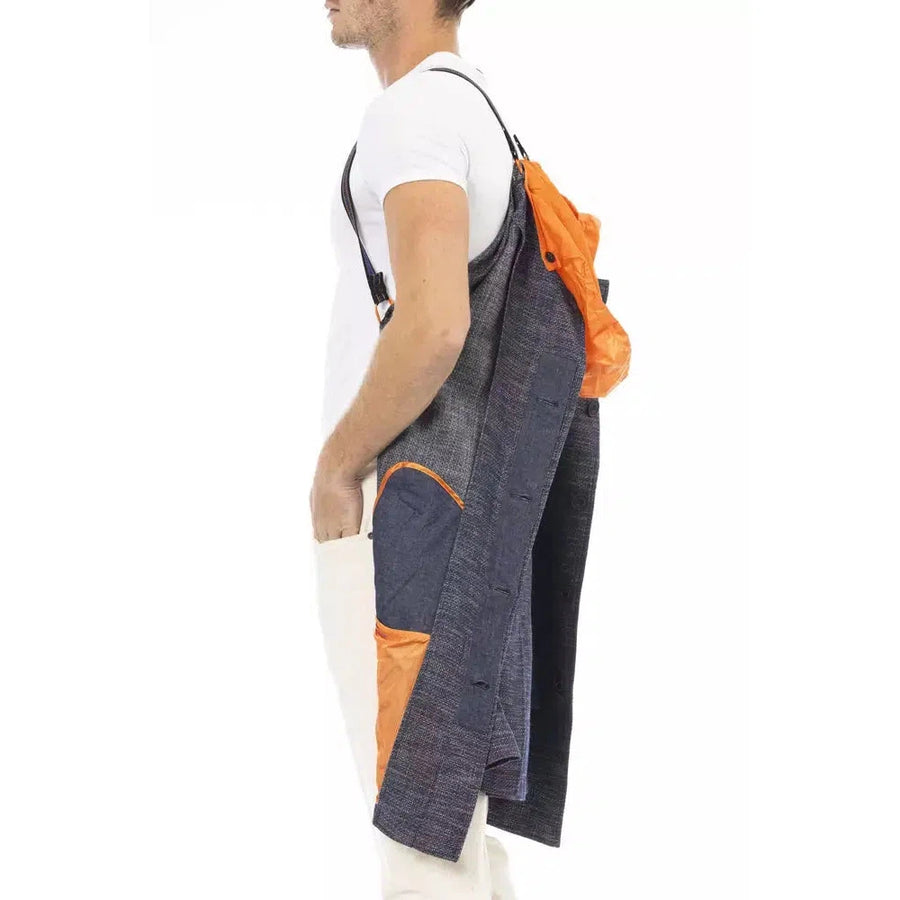 Distretto12 Versatile Blue Jacket with Backpack Braces